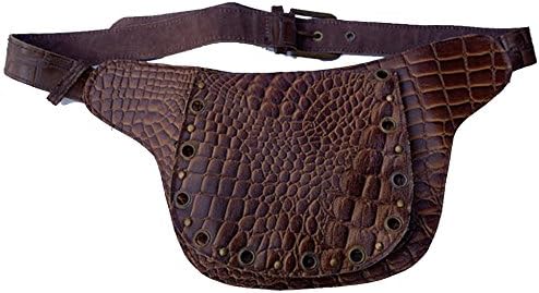 Earth Cultured | Leather Utility Belt | Tectured Brown, 2 pocket | travel, festival, fits iPhone