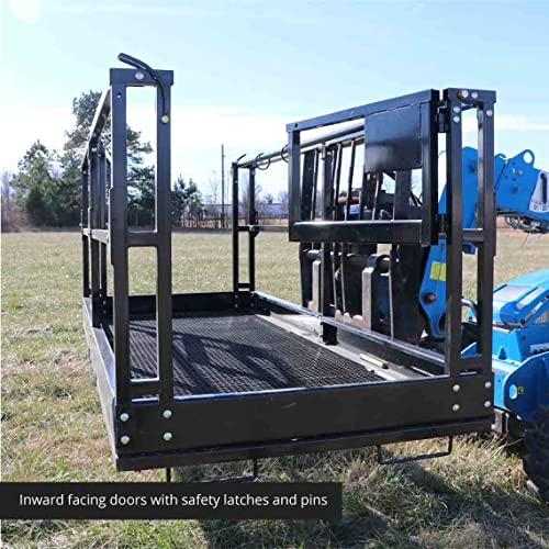 Titan Attachments 4' x 9' 8" Mesh Telehandler Work Platform, Man Safety