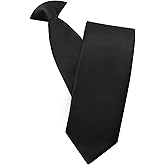 Gsyziux Clip on Ties for Men Pre Tied Black Tie Solid Color Mens Clip on Tie for Office Graduation Wedding