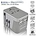 Power Plug Adapter for International Travel (SandSilver) - 4 USB European to American Adapter for 150+ Countries - Electrical Charger Adapters for Europe - Type C Type A Type G Type I by Sublimeware