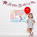 Unicorn Favors Pin The Horn On The Unicorn Birthday Game - Unicorn Party Supplies with Bonus Glitter Happy Birthday Unicorn Banner Decorations by (Pink)