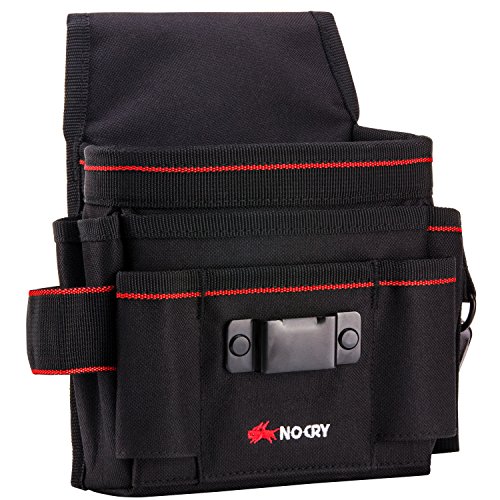 NoCry Heavy Duty Canvas Tool Pouch with 7 Roomy Pockets, 10 Tool Loops