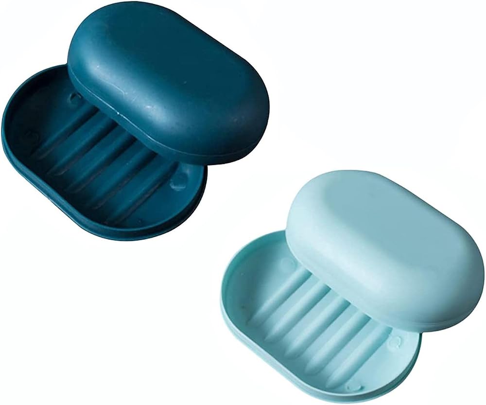 SoftcuteLee Soap Dish with Lid 2PCS Leakproof Travel Soap Case