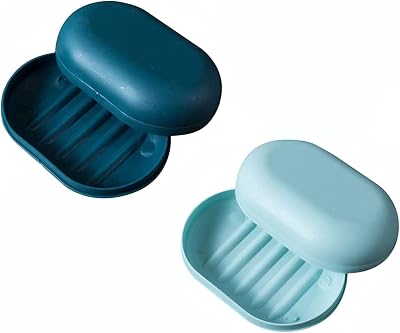 SoftcuteLee Soap Dish with Lid 2PCS Leakproof Travel Soap Case
