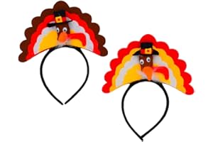 LaZimnInc 2 Pcs Thanksgiving Decoration Turkey Headbands Holiday Party Accessories (One Size Fit All)