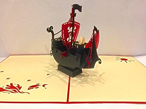 Sprinkles Gifts Laser Cut 3D Pirates Pirate Ship Carribean Birthday Greeting Cards Pop Up Card &amp; FREE Insert mini card !