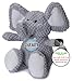 goDog Checkers Elephant Squeaky Plush Dog Toy, Chew Guard Technology - Gray, Small