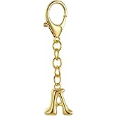 QILMILY Bubble Gold Letter Bag Charms for Women, Cute Initial Keychain for Handbags, Purse Charms Valentines Day Gifts