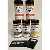 Seasoning Set, KINDERS, The BBQ Blend, Woodfired Garlic, The Blend, Burbon Peach, Buttery Steakhouse Select Assortment, Pantry Essential, Variety 5 Pack seasonings rubs spices (29.8oz) + opener (6 items)!