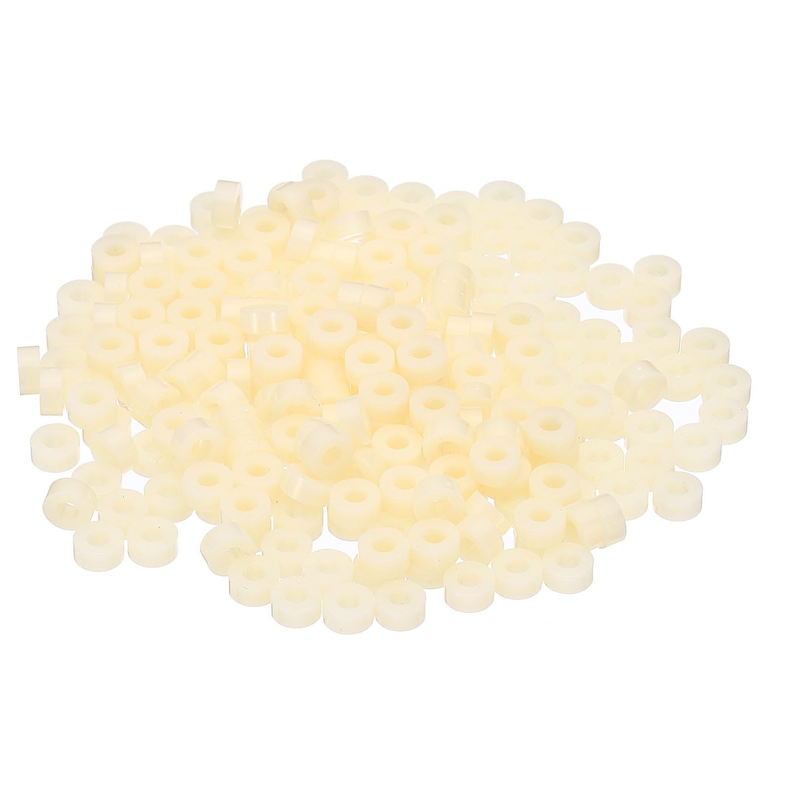 PATIKIL M3 Electrical Outlet ABS Spacers, 240 Pcs 3.2mm ID, 7mm OD, 3mm Length Washer Spacer Assortment Plastic Round Without Threaded,Switch and Receptacle Spacers for M3 Screws