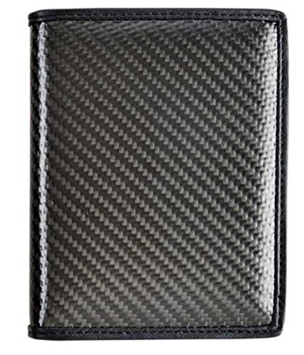 Wallet for men, Carbon Fiber Case Leather wallet RFID MGCFTan Wallet ID Windows