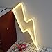 LED Lightning Sign Shape Night Light Warm White Neon Light Lamp for Bedroom Wedding Party Christmas Home Decoration Wall Hanging Decorative Light
