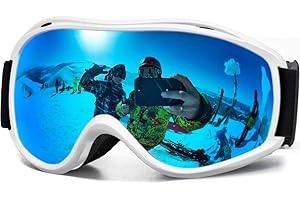 AVV Ski Goggles UV Protection, Anti-Fog Snowboard Snow Goggles OTG for Men Women Adults & Youths