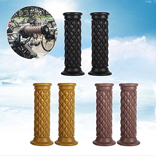 7/8" Motorcycle Hand Grips Antiskid Handlebar Rubber Bar End Hand ( Color : Yellow )