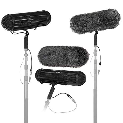 Handheld Mic Windshield Suspension System, BOYA BY-WS1000 Shotgun Microphone Blimps with XLR Cable for 20-22mm Diameter Shotgun Microphones for Canon Nikon Sony DSLR Camcorder Recorder - Thumbnail 6