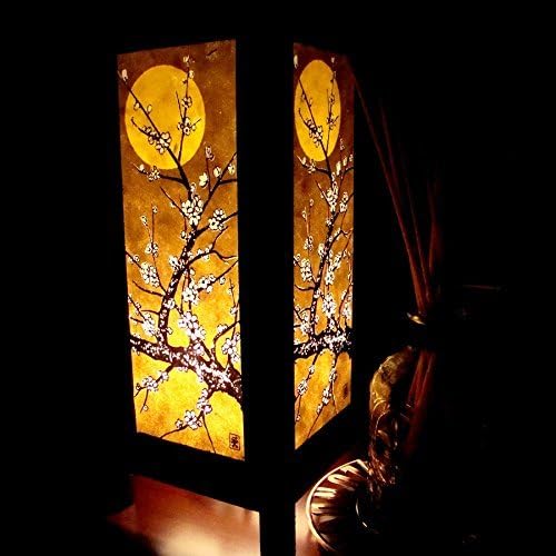 Japan Moon Sakura Table Lamp Lighting Shades Floor Desk Outdoor Touch Room Bedroom Modern Vintage Handmade Asian Oriental Wood Bedside Gift Art Home Garden Christmas Party Decor