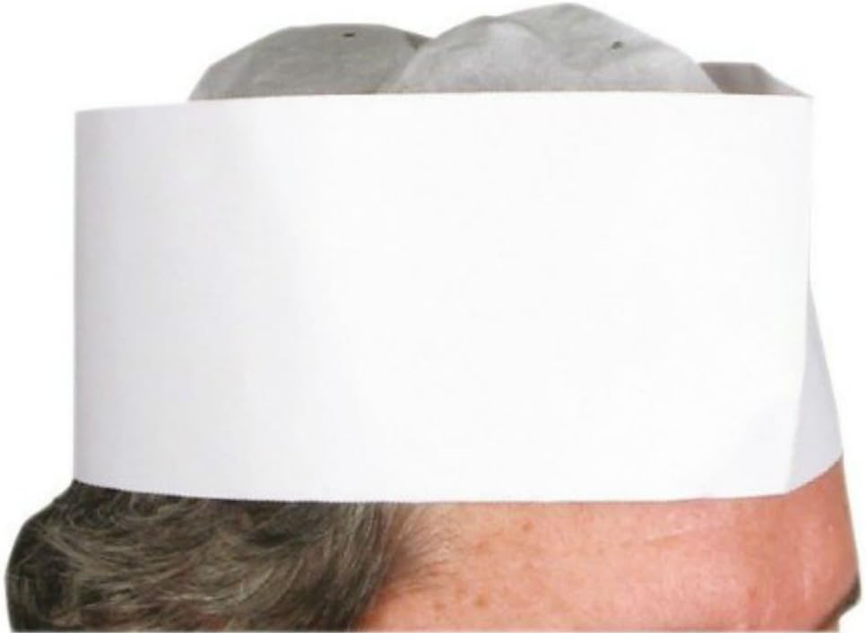 Winco Disposable 3" Paper Chef's Hat (100 Pcs/Box),White,3"