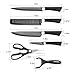 Knife Set, Stainless Steel Knife Set with Black - 6-Piece Kitchen Knives Set Chef Knife Set, Steak Knives, Carving knife, fruit knife,Scissors Pizza Knife & Peeler - Best Cutlery Set Gift ERERRICH