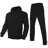 Bellnorth Men's Tracksuit Sets Outfit Activewear Full Zip Fleece Hoodie Jacket Cargo Sweatpant 2 Piece Casual Sweatsuit