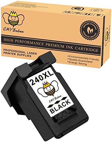 CMYBabee 1-Pack High Yield Remanufactured Ink Cartridges for PG-240XL CL-241XL Showing Accurate Ink Level for Canon PIXMA MG3620 MG3520 MG2220 MG3220 MG3522(1Black)