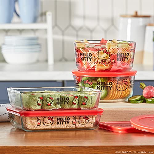 Pyrex 8Piece Hello Kitty Glass Food Storage Set Pricepulse
