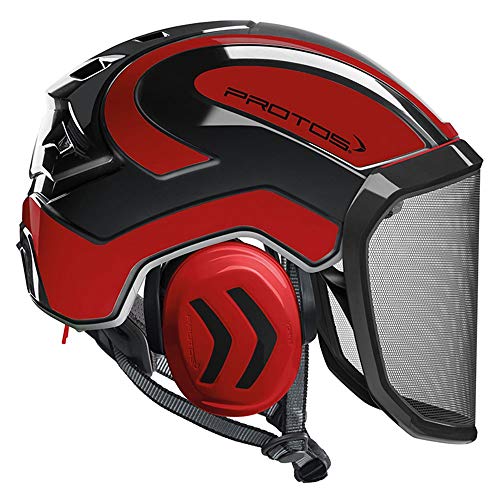 Pfanner Protos Integral Arborist Helmet - Red & Black - Thumbnail 2