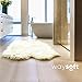 WaySoft New Zealand Sheepskin Area Rug – Genuine Fluffy Wool, Multiple Sizes, Bedroom or Living Room Decor(4ft x 6ft,Ivory)
