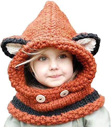 プレゼント 耳付き Mymei 100 品質保証 プレゼント オレンジ 秋冬 きつねちゃん 男の子 赤ちゃん オレンジ 防寒 アニマルキャップ ニットキャップ 一体型 可愛い 子供 秋冬 フード ネックウォーマ一 新作製品 世界最高品質人気 ニット帽 正規品送料無料 B01lw42t0t