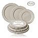 Silver Spoons Disposable Dinnerware Set|Vintage Collection, 10 Servings, Cream