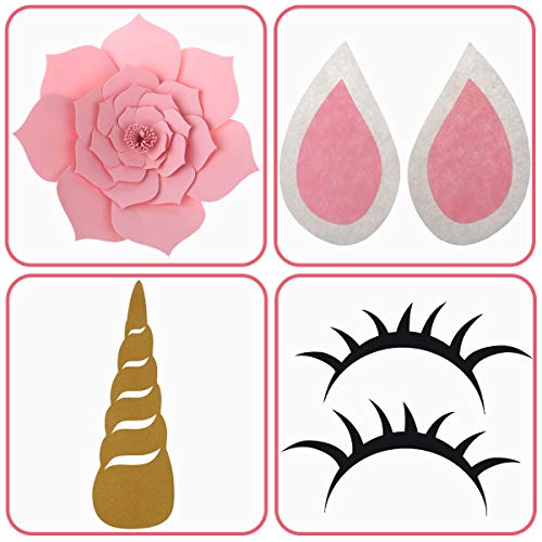 JETTINGBUY 1 Set of Unicorn Background Unicorn Wall Decor, Unicorn Party Decorations Backdrop Large Horn Ears Eyelashes Face Birthday Party Flower (Pattern - 5) - Thumbnail 3