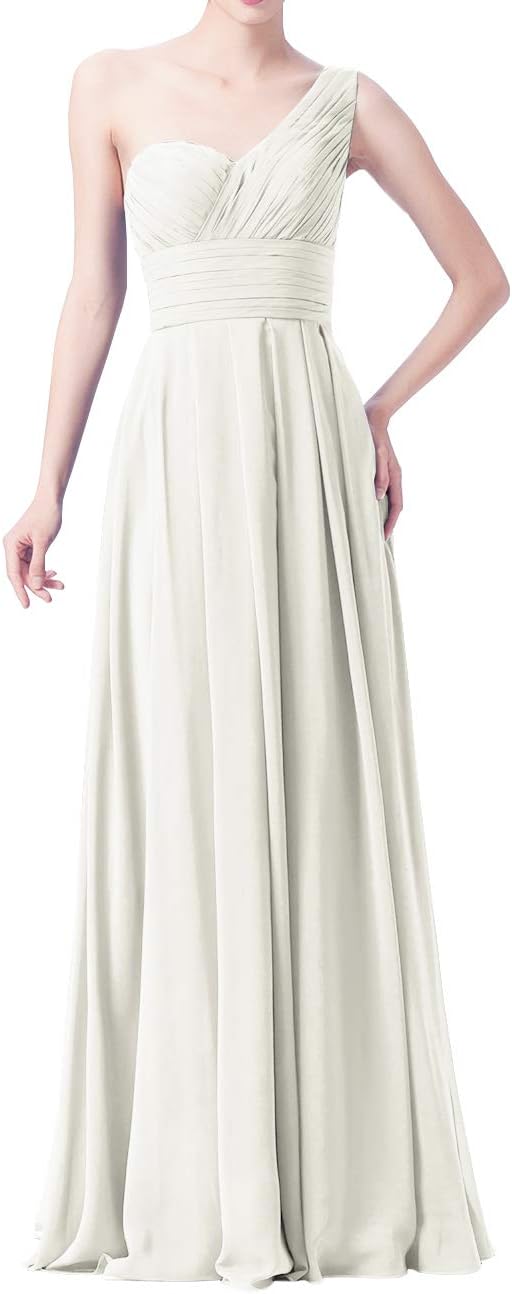 Uther Women One Shoulder Bridesmaid Dress Floor Length Prom Evening Party Gowns