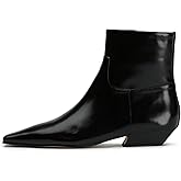 KysBloes Women Square Toe Ankle Boots Low Heel Booties Flats Winter Shoes Comfortable Side Zip Short Boots(Opt One Size Smaller)