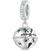 MEITAIHE Snowflake Charm for European Love Mom Ocean Travel Butterfly Birthday Beads Bracelet 925 Sterling Silver Christmas Charms for Bracelets (Snowflake Bells Charm)