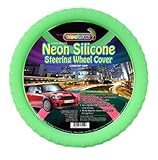 New SILICONE Neon Green-Glow in the Dark-Car Steering Wheel Cover By Cameleon