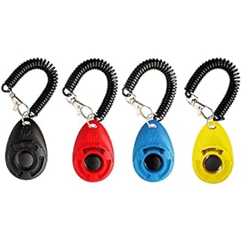 Dog Training Clicker with Wrist Strap - Pet Training Clicker, Big Button Clicker Set, 4-Pack