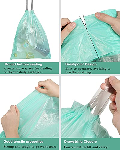 Small Trash Bags 4 Gallon Drawstring Trash Bags,AYOTEE 50 Counts Ultra Strong Unscented Garbage Bags Small Trash Bags Waste Basket Liners for Bathroom, Kitchen ,Bedroom, Office, Pet, Car