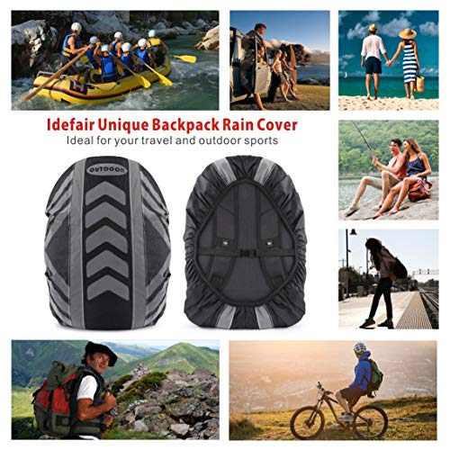 image for Idefair Backpack Rain Cover Waterproof Reflective Strip Design with An