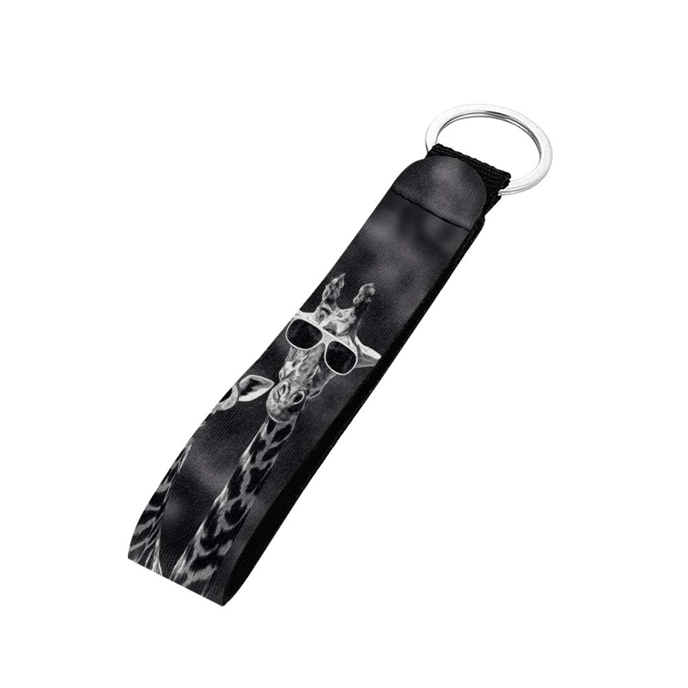 Pizding Keychains Lanyard Key Chain Holder Keychain Wristlet Holder Cool Giraffe Wearing Sunglasses Keychains Lanyard with Metal Clasp for Keyring,Camera,Cell Mobile Phone, Car Keys