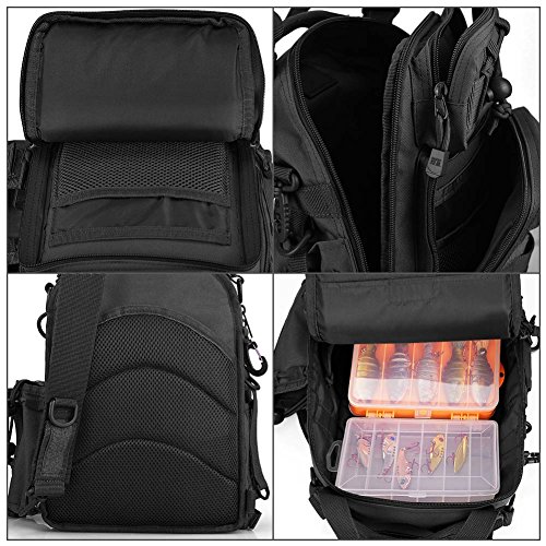 DYJ Outdoor Fishing Tackle Bag Backpack Multifunctional Waterproof Tackle Storage Bags Durable Handbag Single Shoulder Cross Body Messenger Bag for Camping Hiking Hunting Cycling - Thumbnail 4