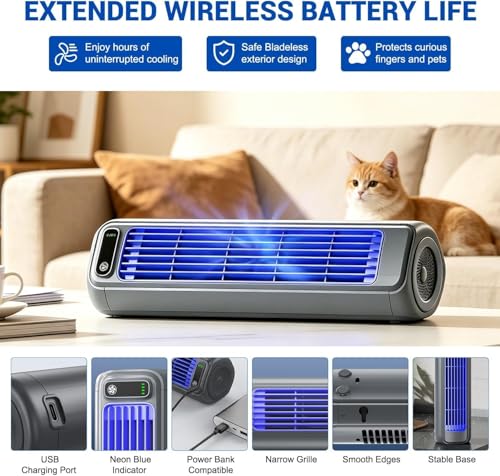 HoldOneLight Enfriador de Aire Portátil Mejorado, Ventilador Refrigerante Ajustable con 3 Velocidades, Enfriador Evaporativo para Dormitorio, Salón, Cocina, Oficina y Hogar (grey)