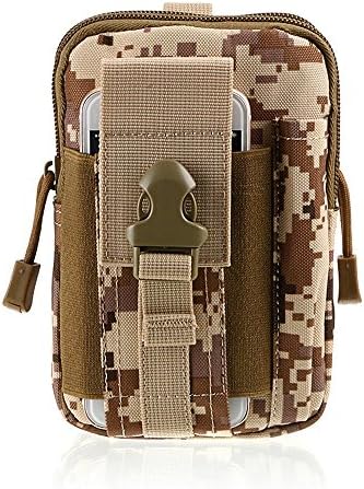 Universal Multipurpose Tactical Cover Smartphone Tan Camo Holster EDC Security Pack Carry Case Pouch Belt Waist Bag Gadget Money Pocket for Samsung Galaxy S7 Note5 LG G5 iPhone 7 7Plus