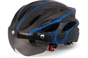 Adjustable Adult Helmet for Men and Women - Multifunctional Helmet for Cycling, Mountain Biking, and More (Blue Black)