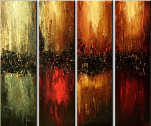 Santin Art-Hand Made Oil Painting The Four Elements Modern Canvas Art