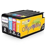 Office World Compatible Ink Cartridge Replacement for HP 950XL 951XL,Work with HP Officejet Pro 8600 8610 8620 8630 8640 8100 8625 8615 251dw 271dw 276dw