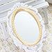 Dolovemk Girls Hair Brushed and Comb Mirror Set with Storage Holder, Classical Vintage Princess Style for Hair Makeup Dressing (White)