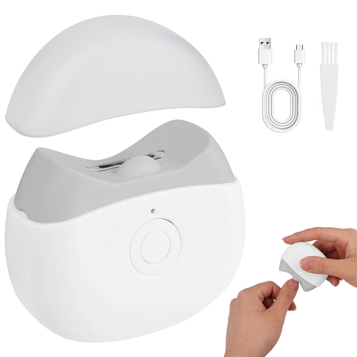 Photo 1 of 2026 New Electric Nail Clippers, Automatic Nail Trimmer with LED Light & 2 Speeds - Safe Portable Nail Cutter for Baby Kids Adult Seniors, Portable for Home Travel (White)