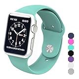Sxciw Apple Watch Band, Soft Silicone Sports Replacement Wristband for Apple Watch (Mint green, 38mm-S/M)
