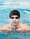 Long Hair Swimming Cap(2 Pack),Waterproof Silcone Swim Cap Cover Ears for Women Men Kids with 2 Pack Nose Clip& Ear Plugs