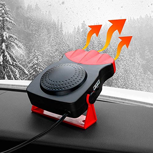 Colilove Car Heater, 2 in 1 Portable Car Heater Fan, Auto Fast Heating Car Heater with Heating & Cooling Function Defroster Defogger - 12V 150W, 3-Outlet Plug Adjustable Thermostat in Cigarette Light