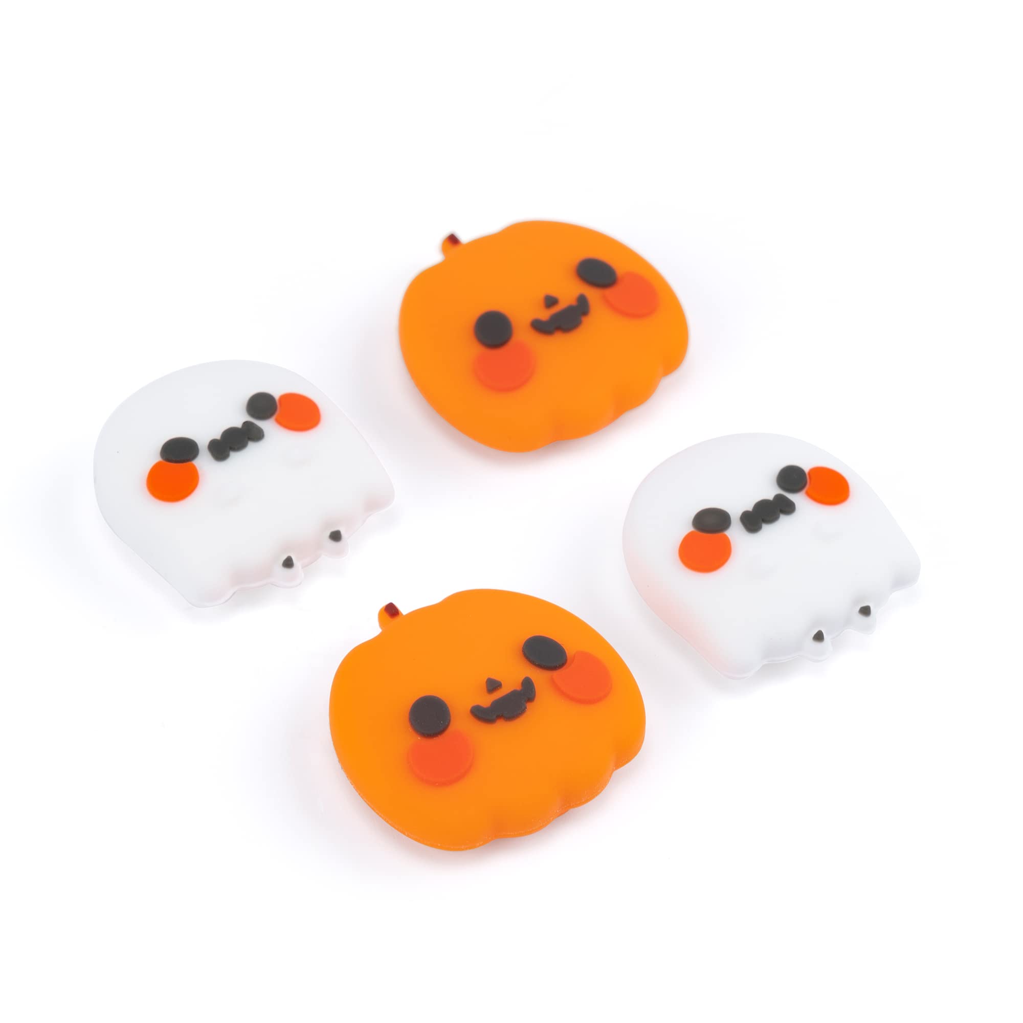 GeekShare Switch Accessories Kawaii Pumpkin Ghost Silicone Thumb Grips & Joystick Covers Compatible with Switch / OLED / Lite (4PCS) - Spooky Holiday Gift for Gamers